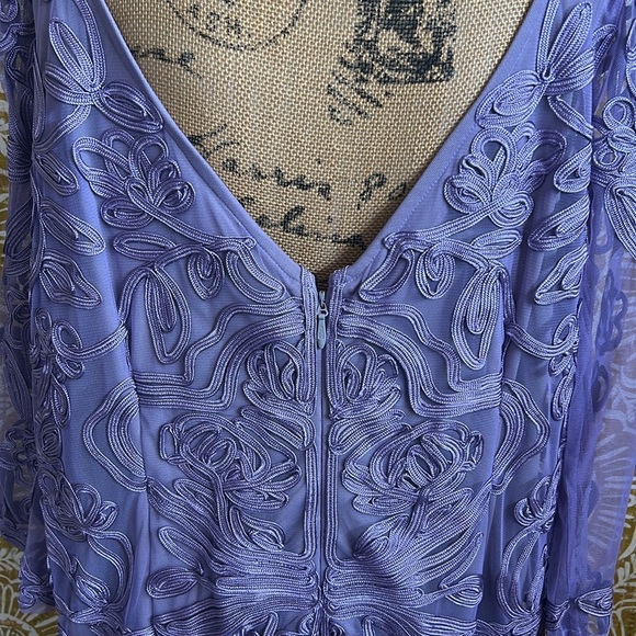 JS Collections Soutache Boatneck Bell Sleeve Cocktail Dress in Royal Sky Sz 22W - Picture 4 of 12